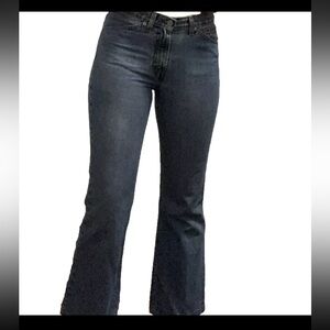 Calvin Klein Jeans Flare Mid Rise 100% Cotton Double Stone Wash Blue Women S4